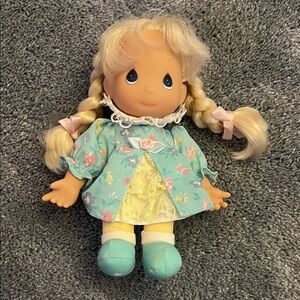 Blonde Precious Moment Doll with Blue Outfit